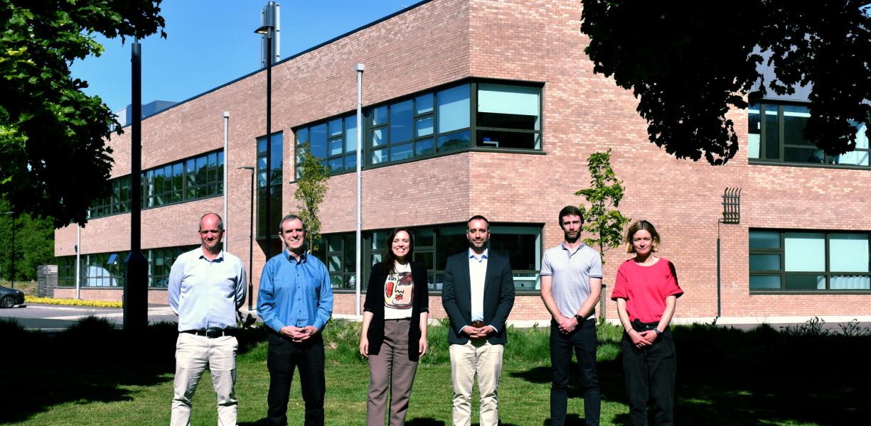 Ingenza's management team outside the Moubray Building