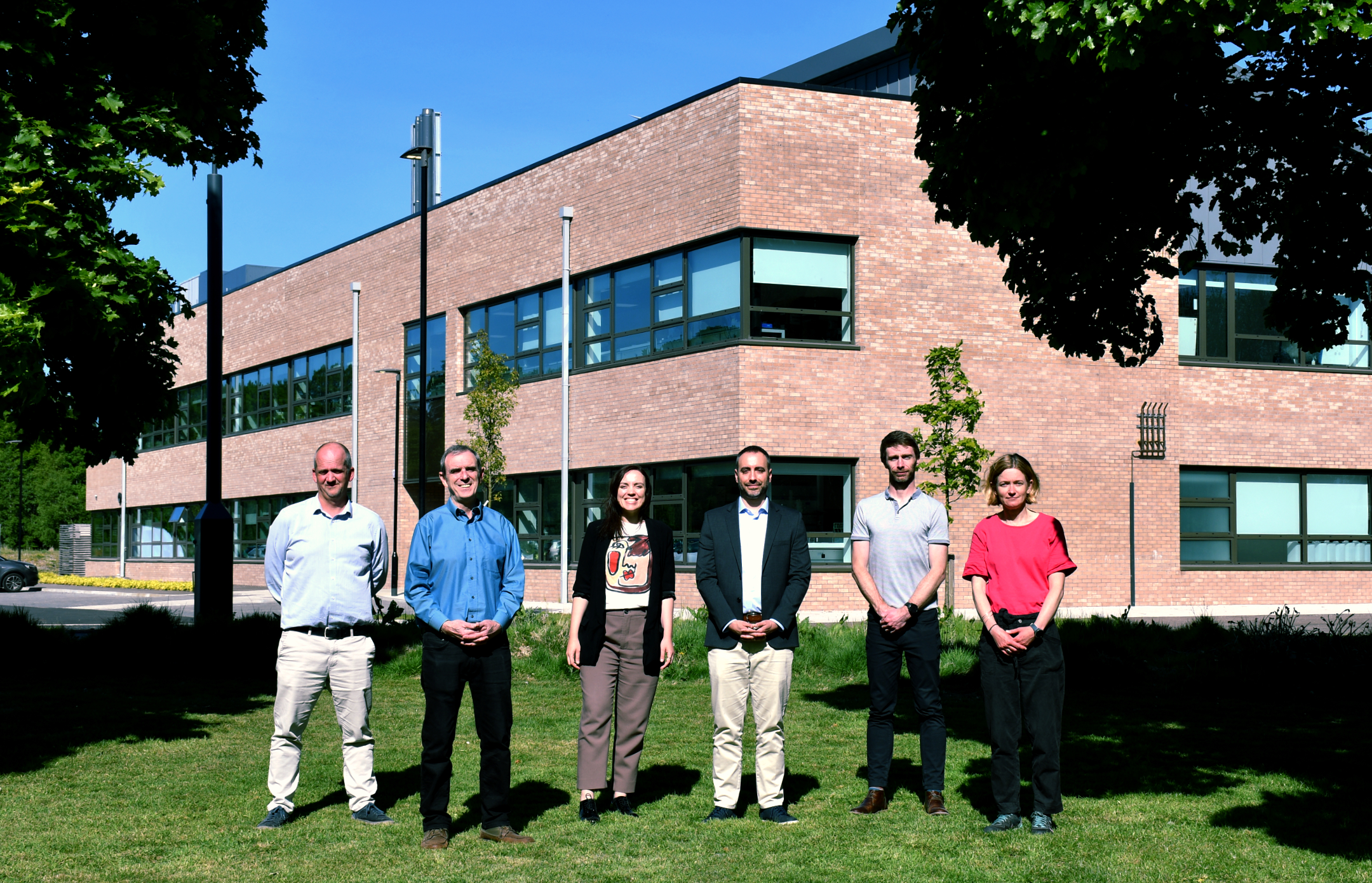 Ingenza's management team outside the Moubray Building